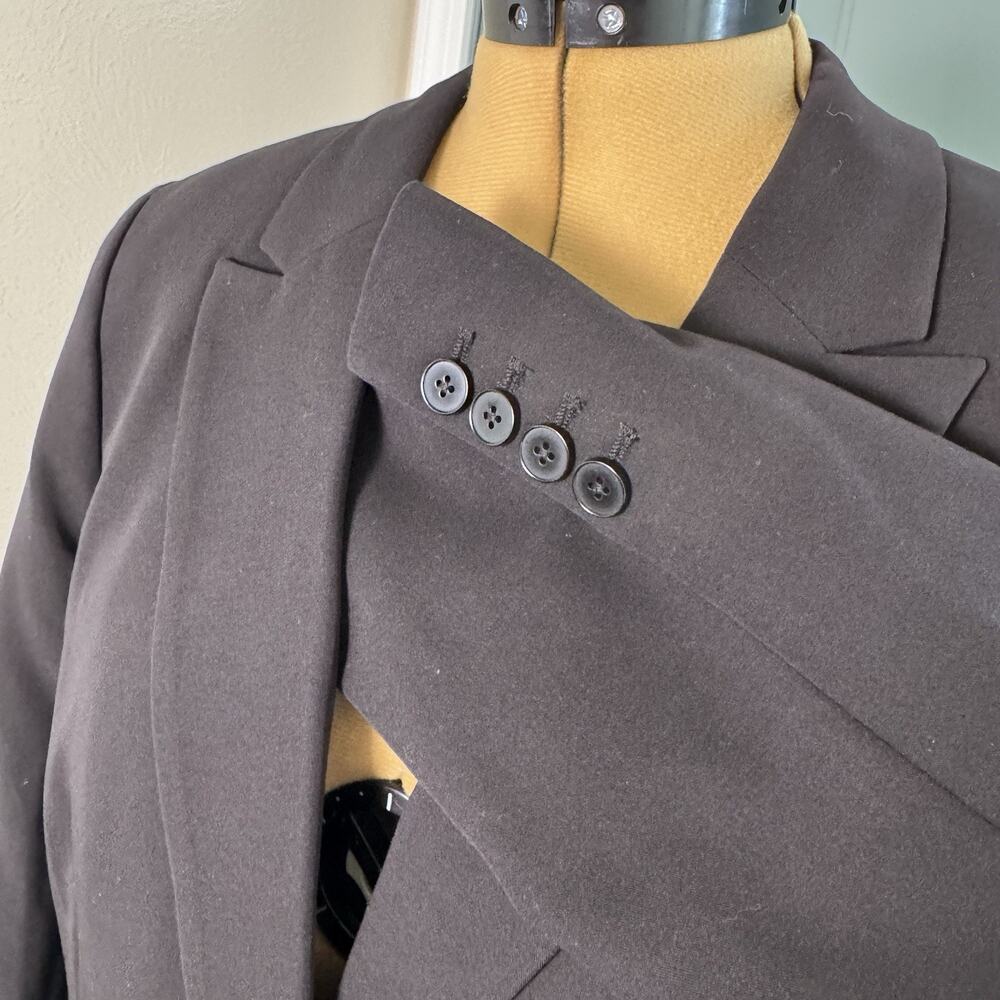 Liz Claiborne Career Blazer Womens Size 14 Black One Button Stretch Work Jacket - Picture 4 of 10